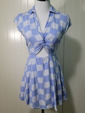 Urban Outfitters Harlow Twist Babydoll Peekaboo Retro Softgirl Mini Dress Sz M